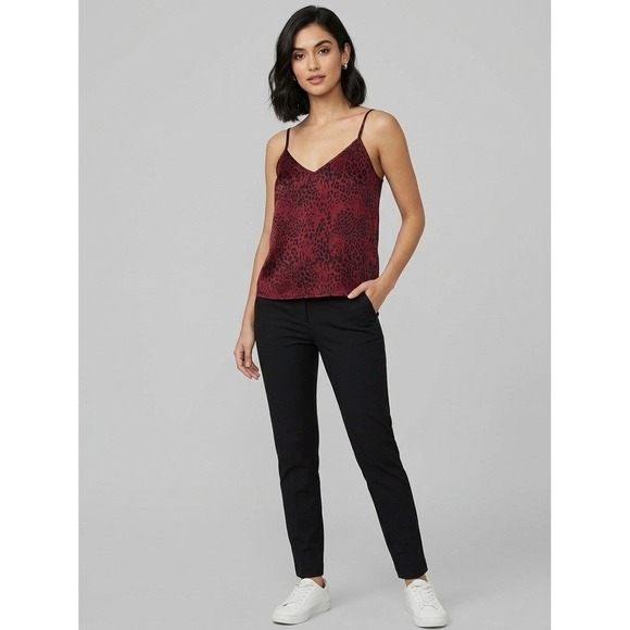 Forever 21 Tops - Forever 21 Womens Burgundy Leopard Print Satin V-Neck Camisole Cami Top Large